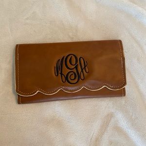 Monogrammed leather wallet